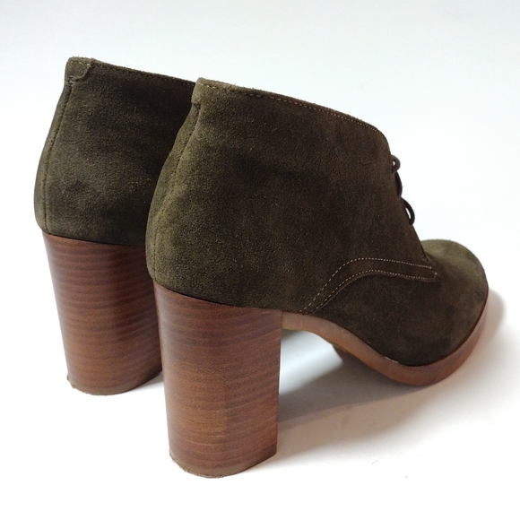 Johnston & Murphy Women's Suede heeled Lace Up Ankle Boots Forest green Size 9 - Picture 5 of 7